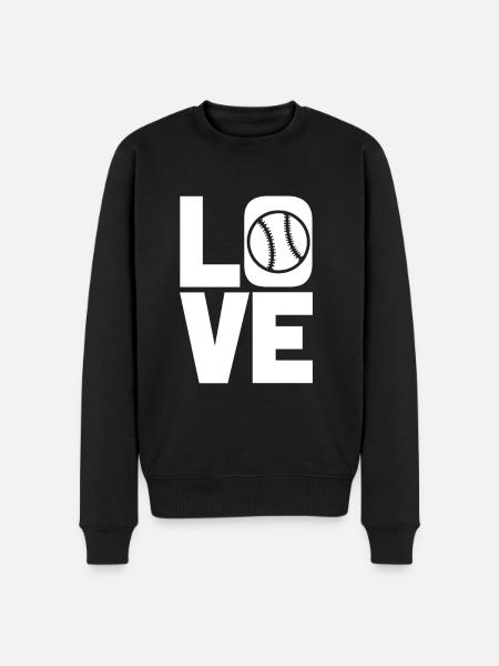 Liebe Baseball - Männer Premium Bio Pullover - Schwarz