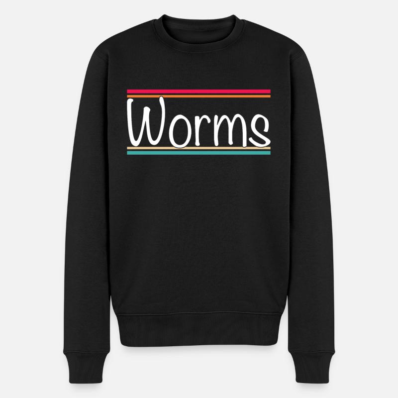 Worms - Männer Premium Bio Pullover - Schwarz