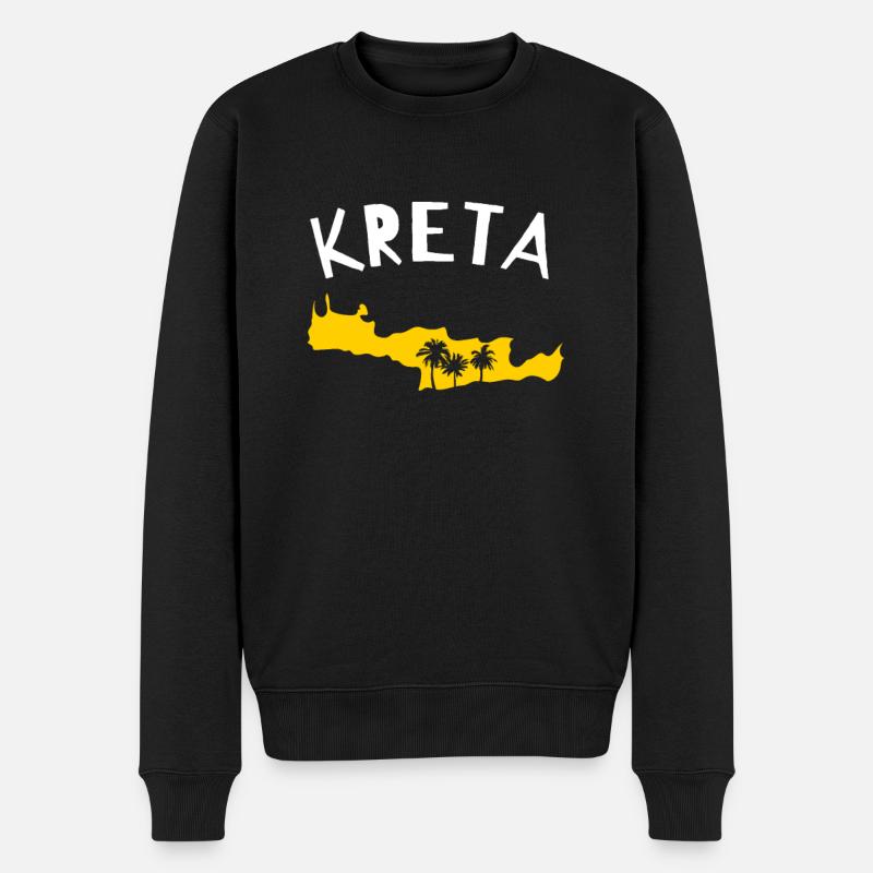 Kreta - Männer Premium Bio Pullover - Schwarz