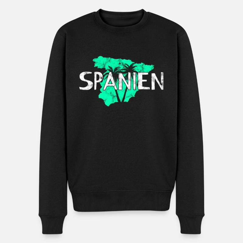 Spanien - Männer Premium Bio Pullover - Schwarz