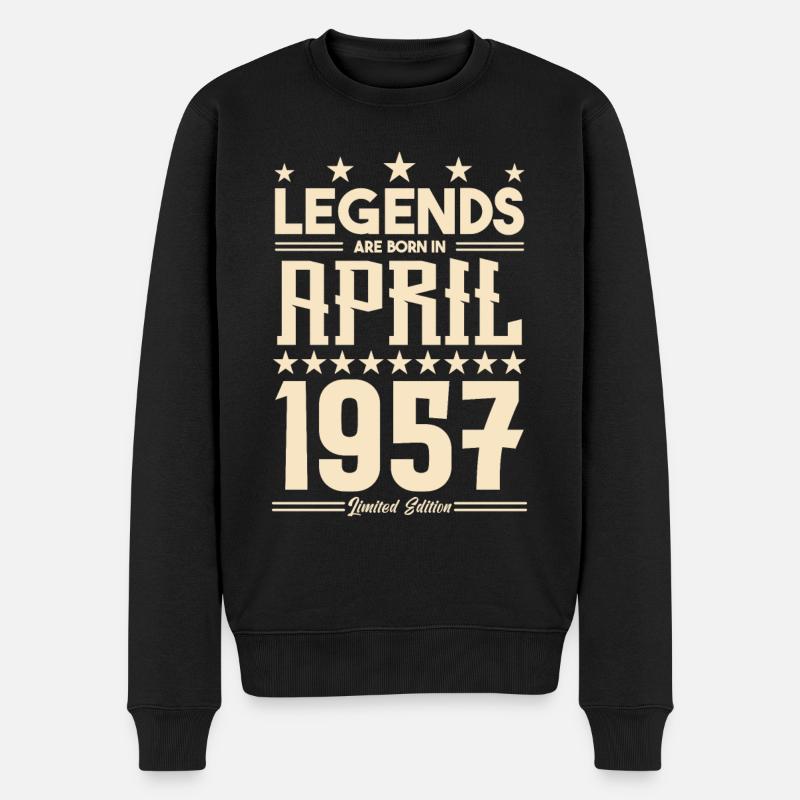 Geschenk Legende April 1957 Geschenk April 1957. April - Männer Premium Bio Pullover - Schwarz