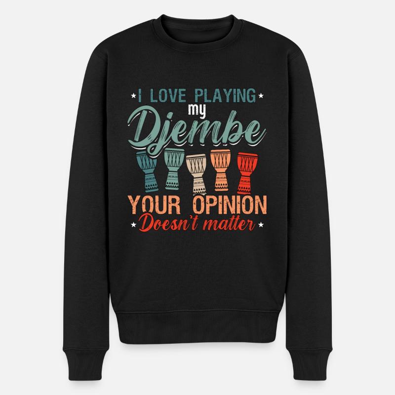 Djembe I Love Playing My Djembe Musical Instrument - Männer Premium Bio Pullover - Schwarz