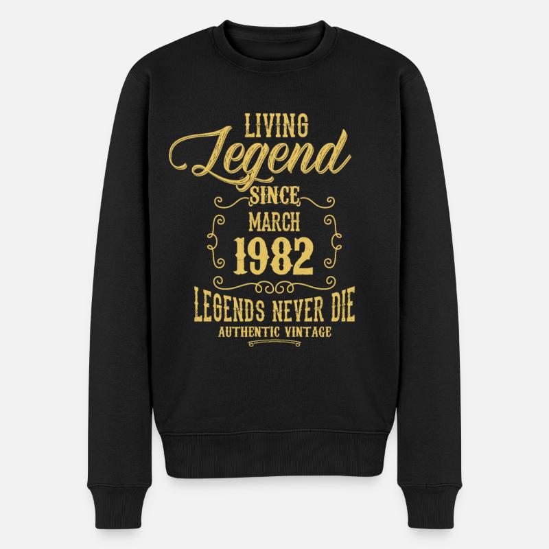 Légende vivante depuis mars 1982 - Pull Premium bio Homme - noir