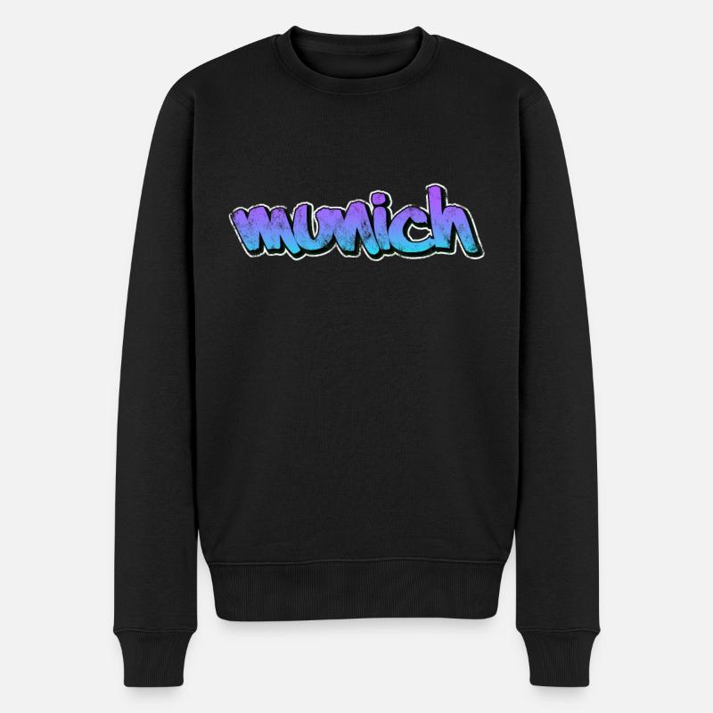 München - Männer Premium Bio Pullover - Schwarz