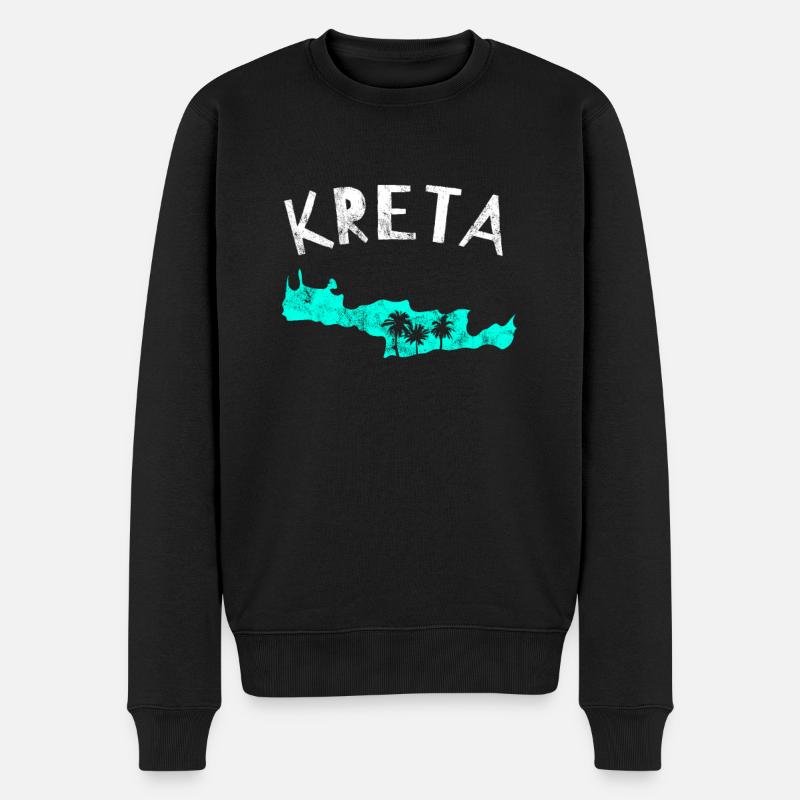 Kreta - Männer Premium Bio Pullover - Schwarz