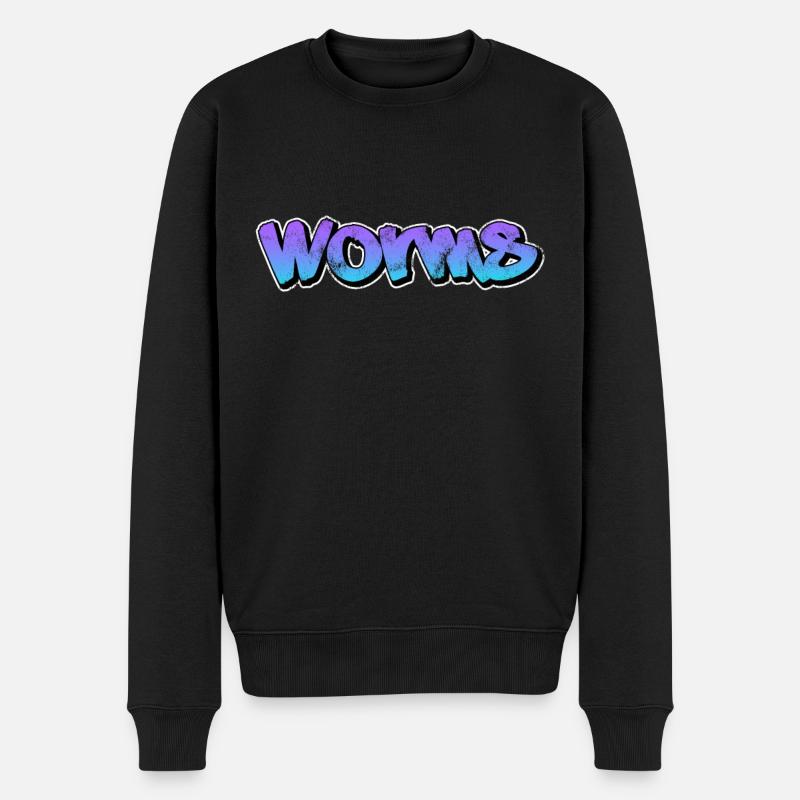 Worms - Männer Premium Bio Pullover - Schwarz