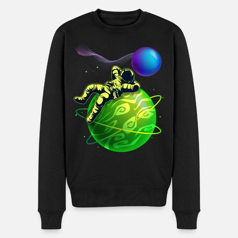 Drôle d’astronaute-cosmonaute, planète espace - Pull Premium bio Homme - noir