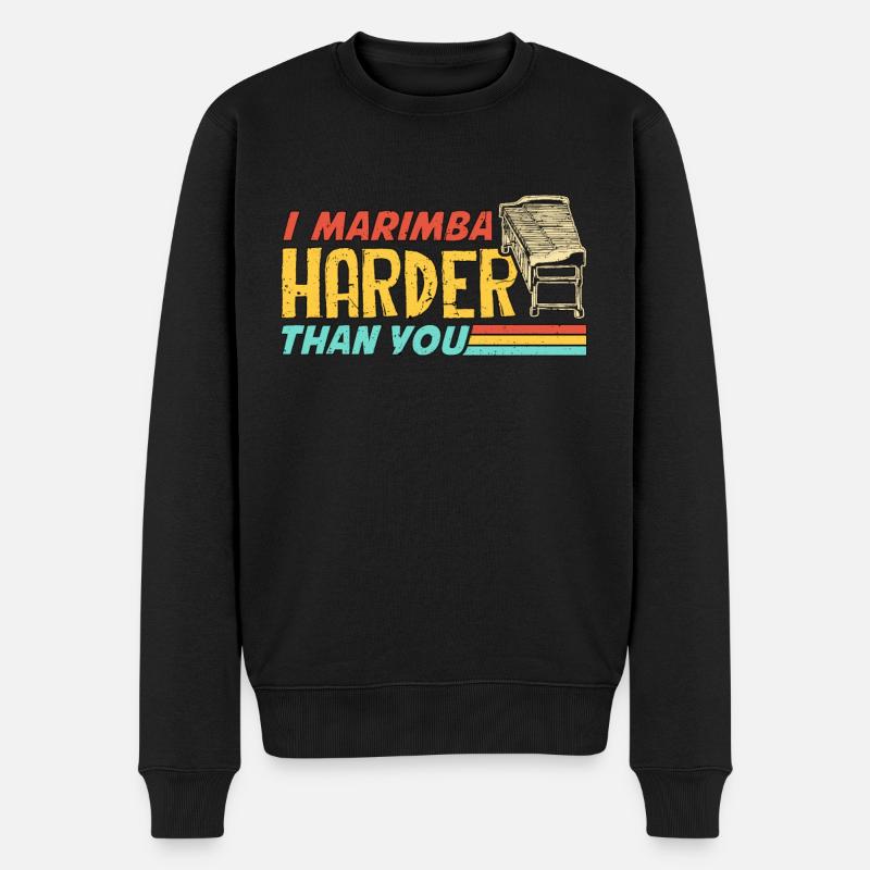 I Marimba Harder Than Retro Mallets Marimba Player - Männer Premium Bio Pullover - Schwarz