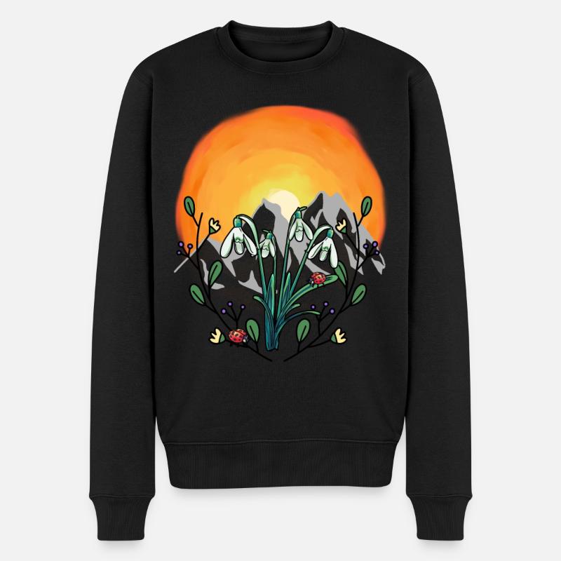 Sunshine Spring Snowdrop Autriche - Pull Premium bio Homme - noir