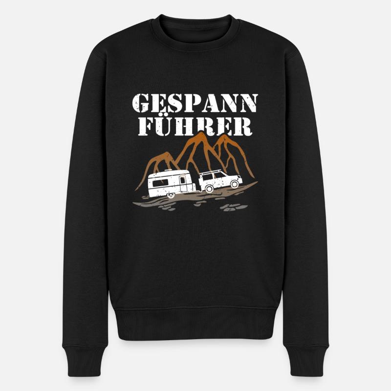 Wohnwagen - Männer Premium Bio Pullover - Schwarz