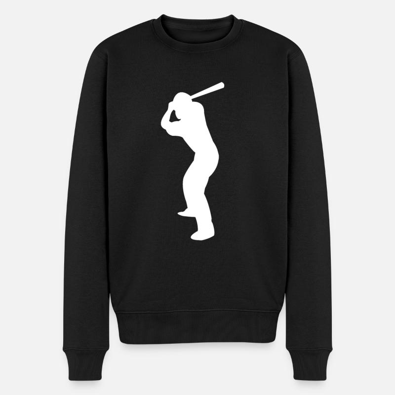Baseball - Männer Premium Bio Pullover - Schwarz