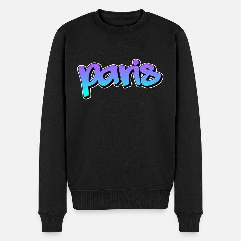 Paris - Männer Premium Bio Pullover - Schwarz