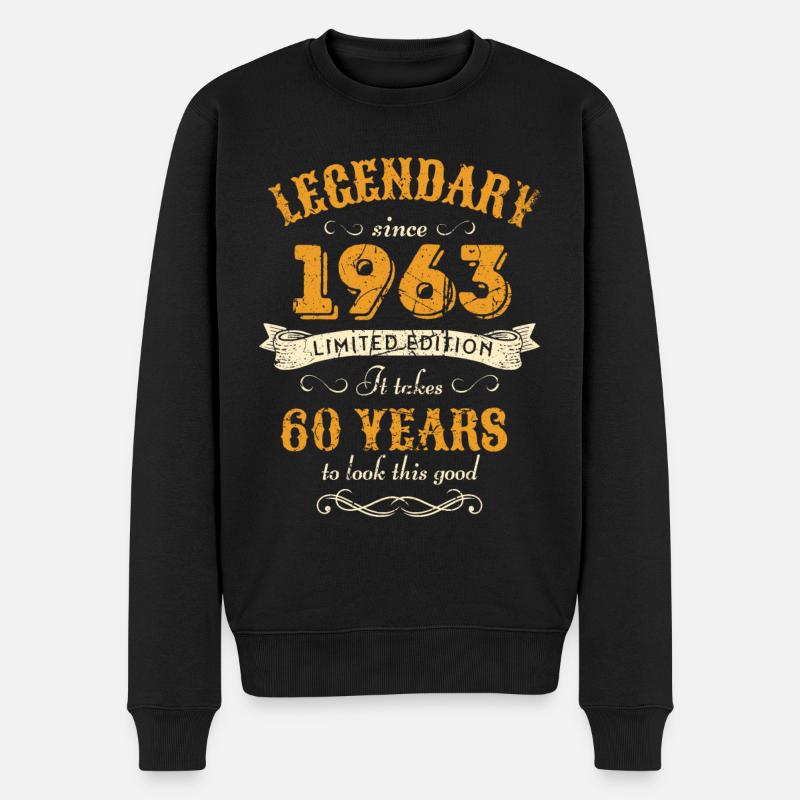 60ème anniversaire millésime 1963 - Pull Premium bio Homme - noir