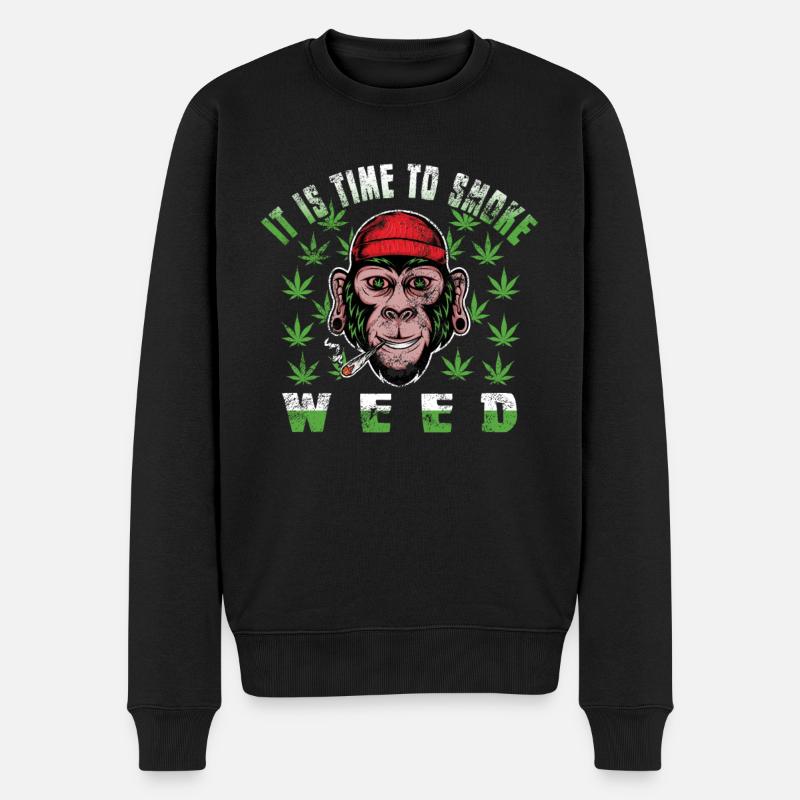 Kiffen Weed Dicton - Pull Premium bio Homme - noir