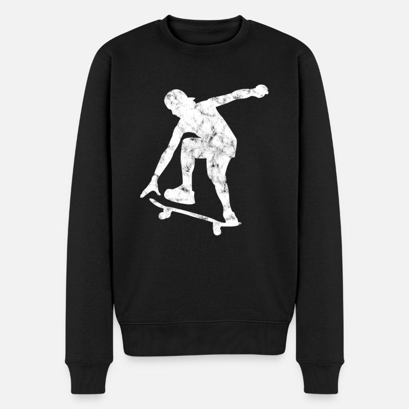 Skater - Männer Premium Bio Pullover - Schwarz