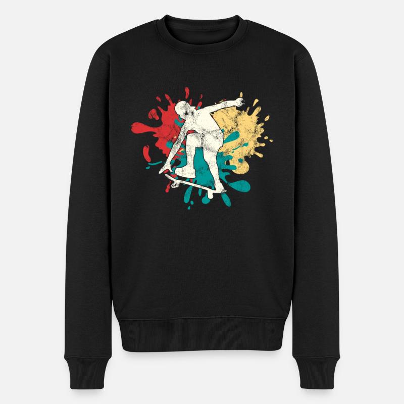 Skater - Männer Premium Bio Pullover - Schwarz