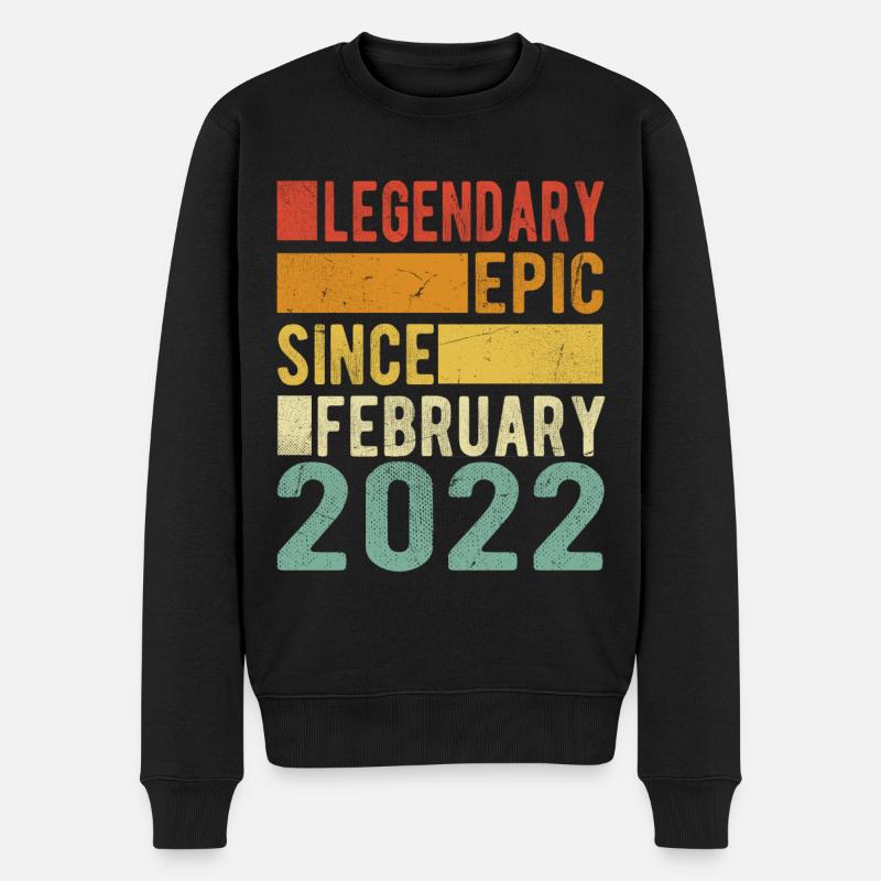 Anniversaire février 2022 Épopée légendaire - Pull Premium bio Homme - noir