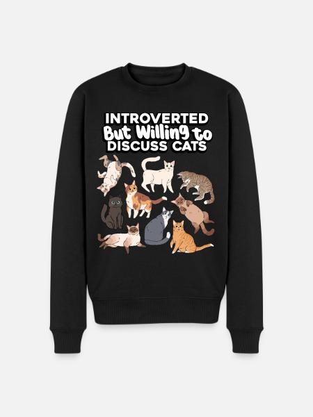 Introverted, but discussive cats - Men's Premium Organic Jumper - black