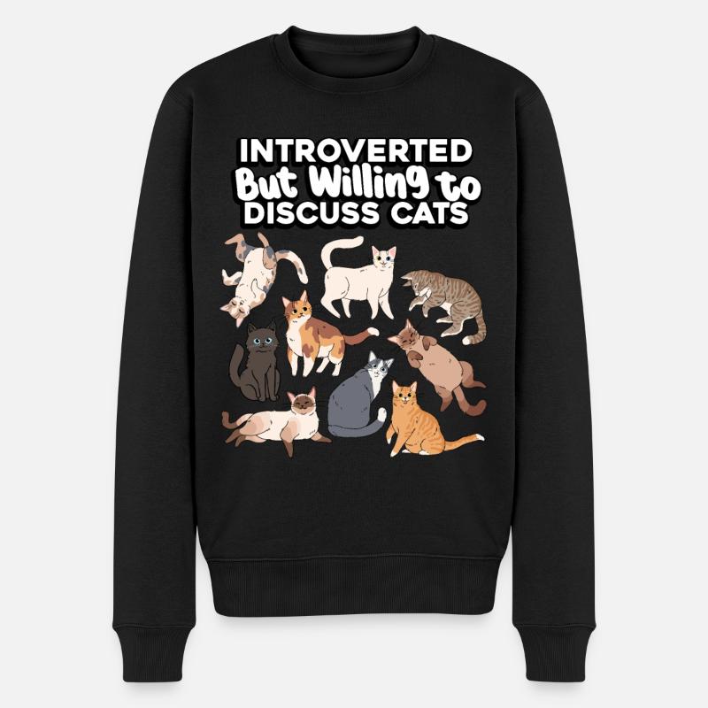 Chats introvertis, mais discutables - Pull Premium bio Homme - noir