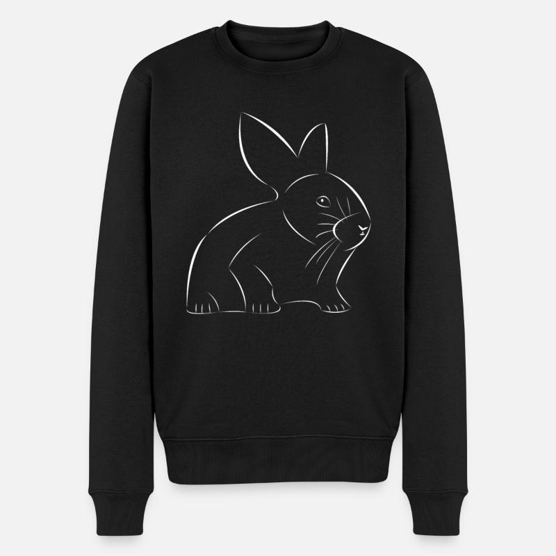 Lapin dessiné - Pull Premium bio Homme - noir