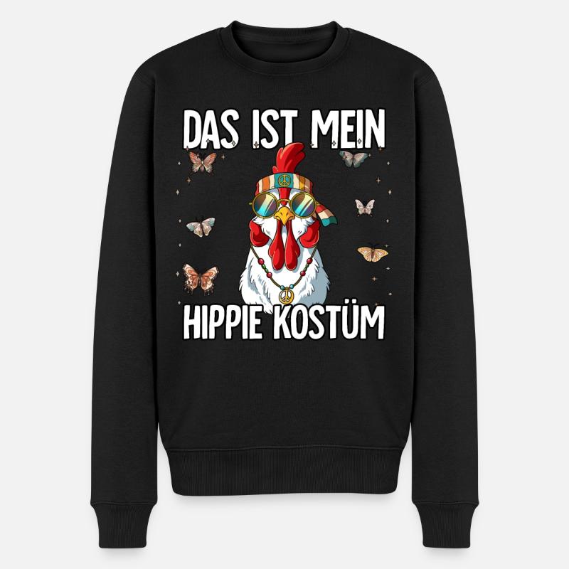 Das Ist Mein Hippie Kostüm 60er 70er Jahre Kostüm - Männer Premium Bio Pullover - Schwarz