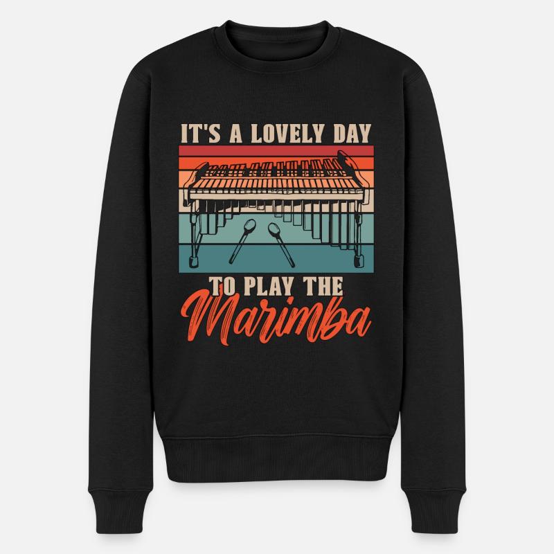 Marimba It's A Lovely Day Retro Musical Instrument - Männer Premium Bio Pullover - Schwarz