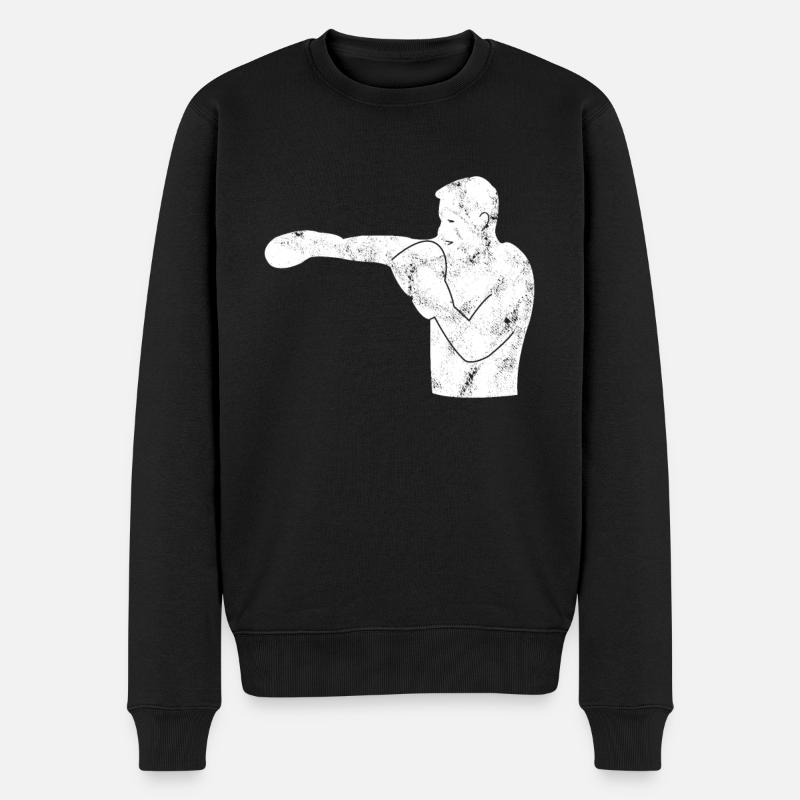 Silhouette de boxeur - Pull Premium bio Homme - noir