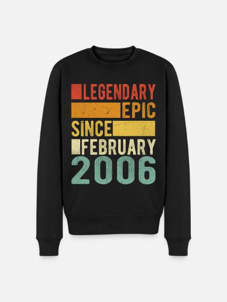 Birthday February 2006 Legendary Epic - Men's Premium Organic Jumper - black