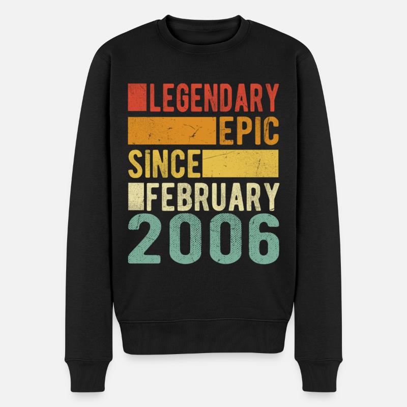 Anniversaire Février 2006 Épopée légendaire - Pull Premium bio Homme - noir