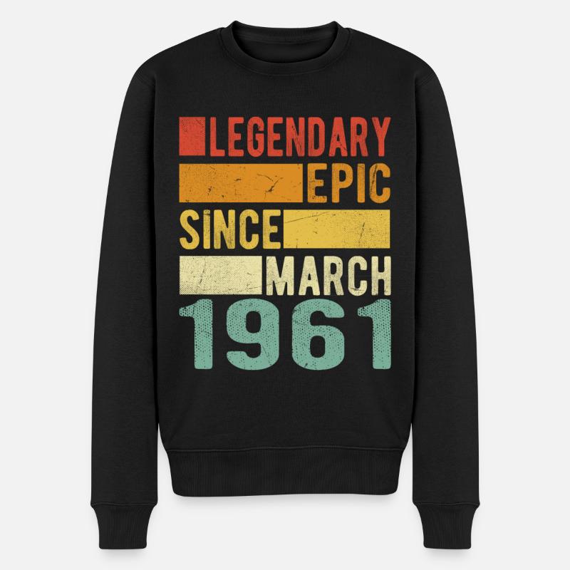 Anniversaire Mars 1961 Épopée légendaire - Pull Premium bio Homme - noir