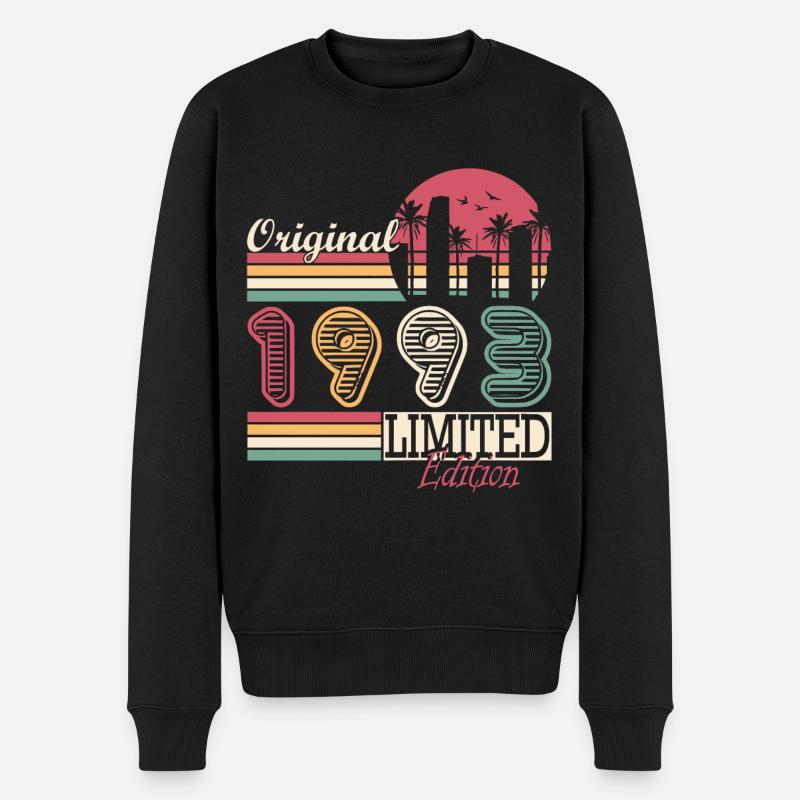 Né en 1993 Vintage Retro Anniversaire - Pull Premium bio Homme - noir