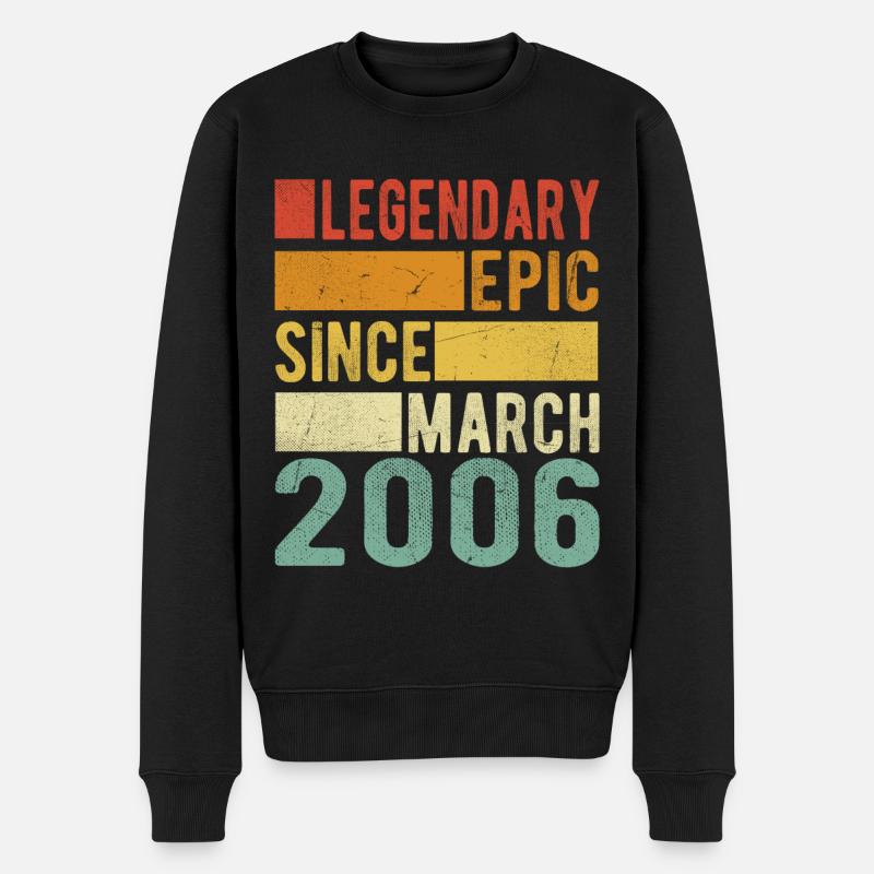 Anniversaire Mars 2006 Épopée légendaire - Pull Premium bio Homme - noir