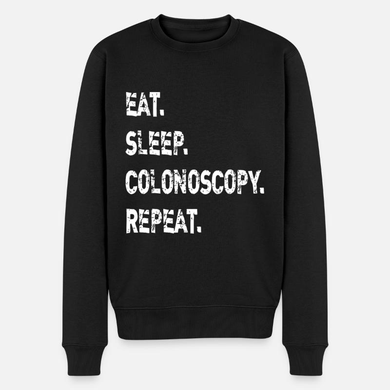 Essen Schlaf Koloskopie Wiederholung Gastroenterologe GI - Männer Premium Bio Pullover - Schwarz