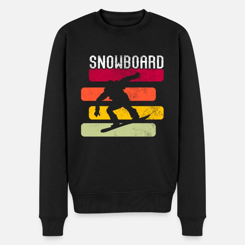 Snowboard Rétro - Pull Premium bio Homme - noir