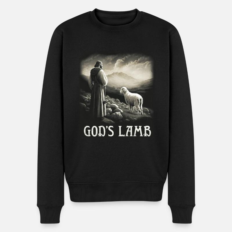 Lamm Gottes Jesus Christus Christliches - Männer Premium Bio Pullover - Schwarz