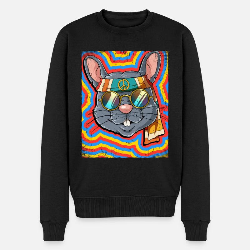 Hippie Rat Psychédélique Trippy - Pull Premium bio Homme - noir
