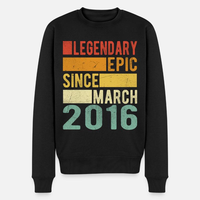 Anniversaire Mars 2016 Épopée légendaire - Pull Premium bio Homme - noir