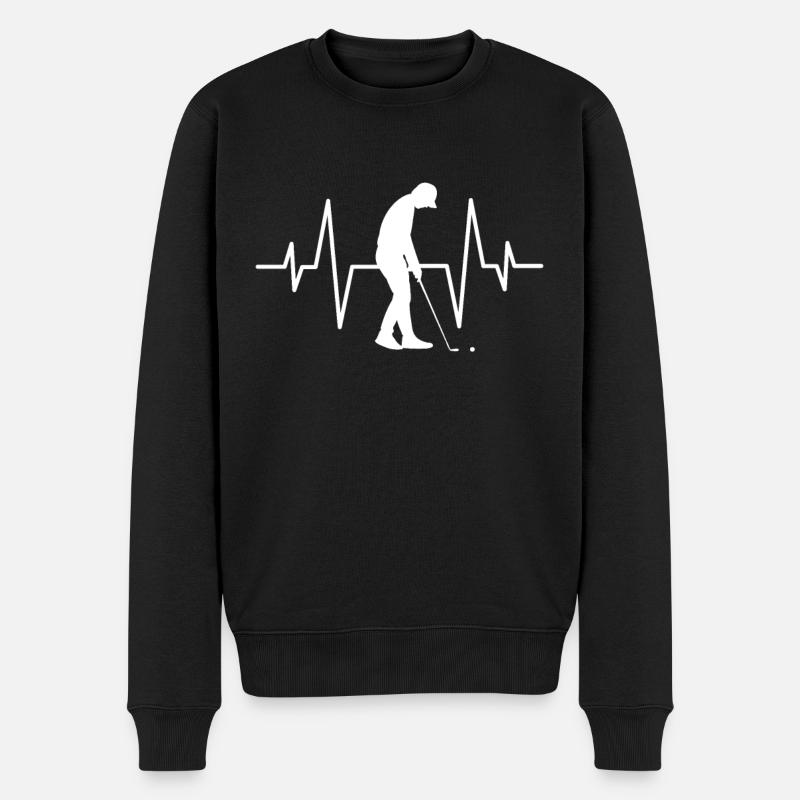 Golf Golfeur Heartbeat - Pull Premium bio Homme - noir