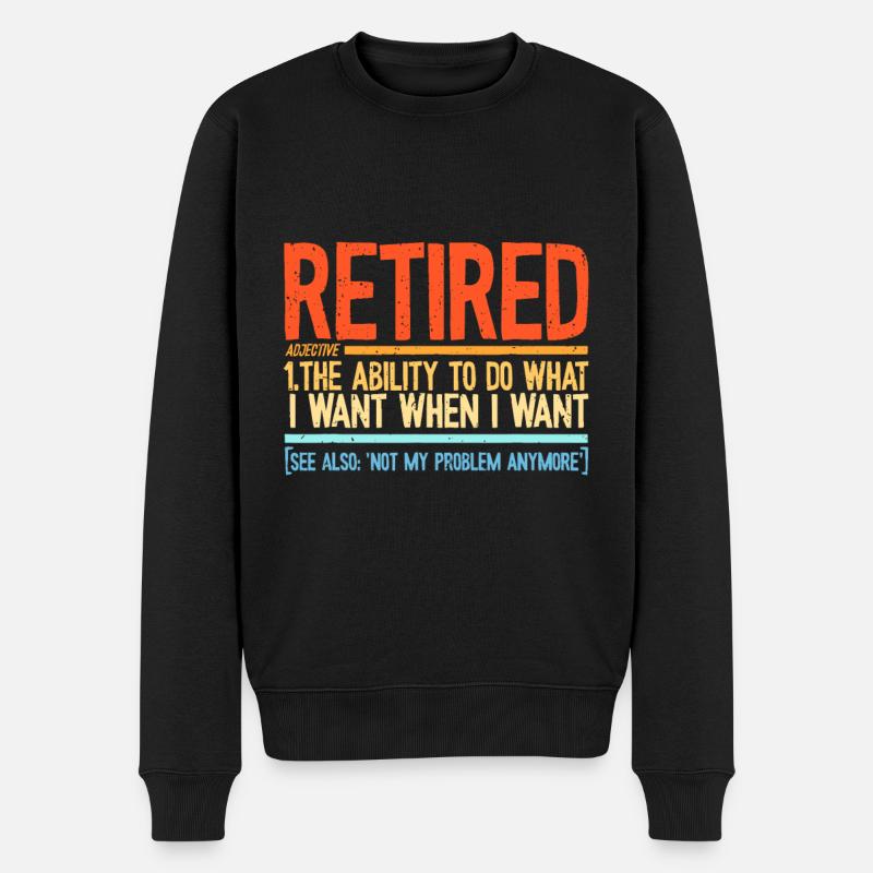 Lustig im Ruhestand, lustiger Opa, lustige Oma - Männer Premium Bio Pullover - Schwarz