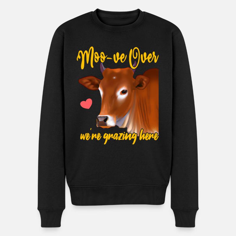 Moo-ve Over, We're Grazing Here - Männer Premium Bio Pullover - Schwarz