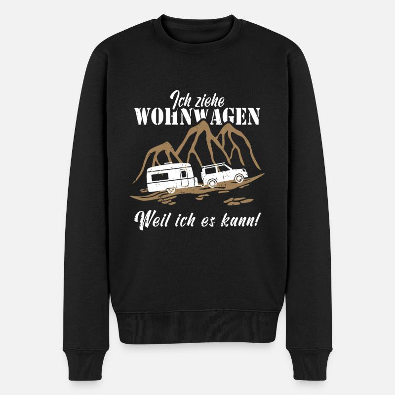Wohnwagen Camping Camper - Männer Premium Bio Pullover - Schwarz