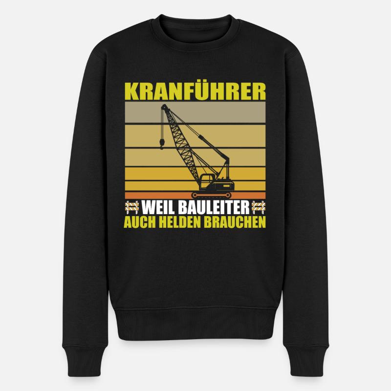 Kranführer Und Held - Männer Premium Bio Pullover - Schwarz