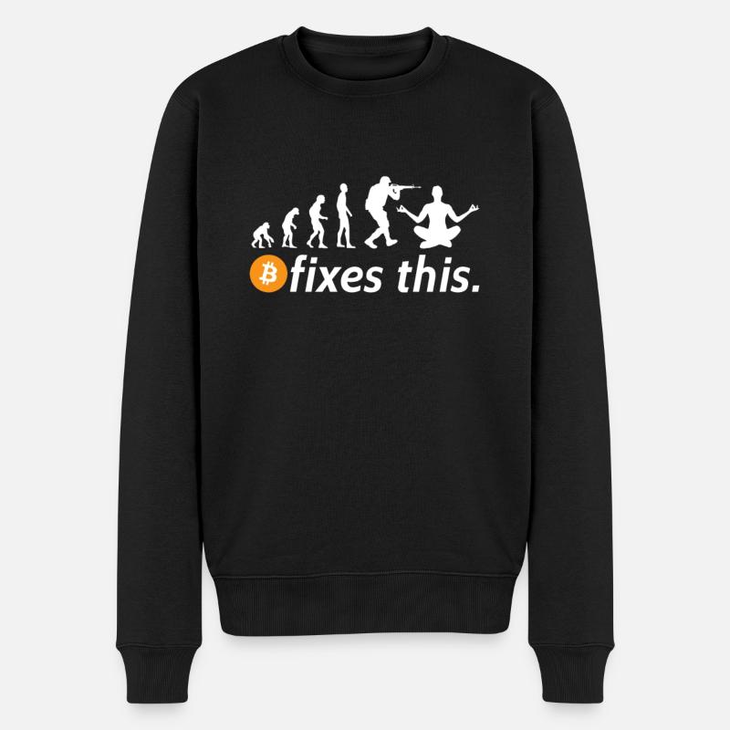Bitcoin fixes this - Men's Premium Organic Jumper - black