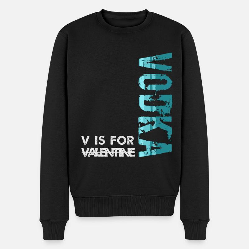 V is for Vodka - Männer Premium Bio Pullover - Schwarz