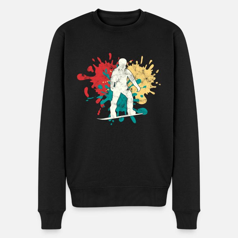 Snowboarding Silhouette - Männer Premium Bio Pullover - Schwarz