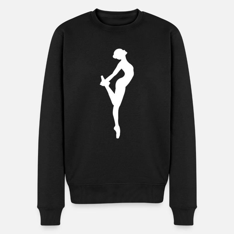 Tanzen Tänzerin Silhouette - Männer Premium Bio Pullover - Schwarz