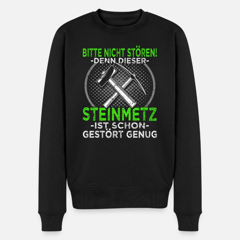 Steinmetz - Steinbearbeitung - Bildhauer - Männer Premium Bio Pullover - Schwarz