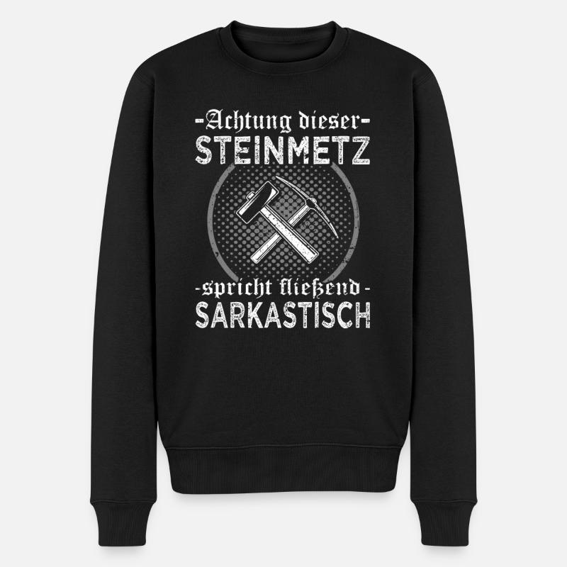 Steinmetz - Steinbearbeitung - Bildhauer - Männer Premium Bio Pullover - Schwarz