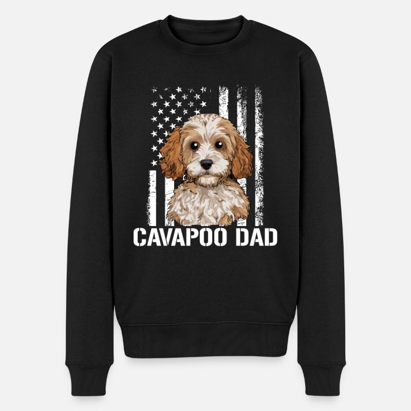 cavapoo dog, cavapoo - Männer Premium Bio Pullover - Schwarz