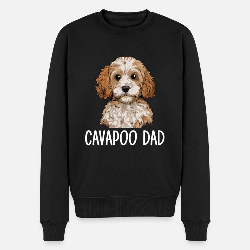Cavapoo Dad, Cavapoo - Men's Premium Organic Jumper - black